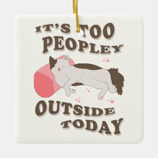 Anti-sociale kitty cat keramisch ornament (Voorkant)