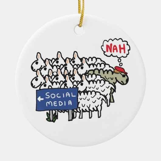 Anti-sociale media keramisch ornament (Voorkant)