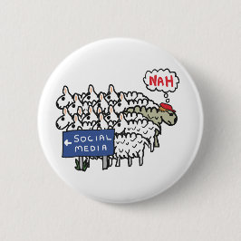Anti-sociale media ronde button 5,7 cm