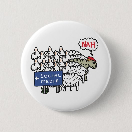 Anti-sociale media ronde button 5,7 cm (Voorkant)