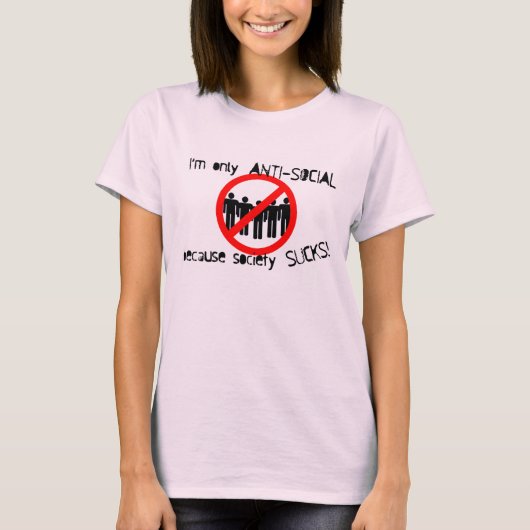 Anti-sociale organische T-Shirt (Voorkant)