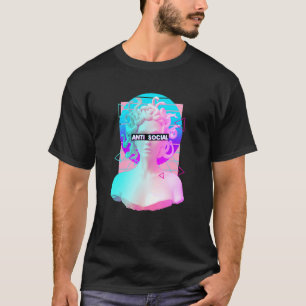 Anti-sociale Retro Vaporwave Medusa beeld Grieks M T-shirt