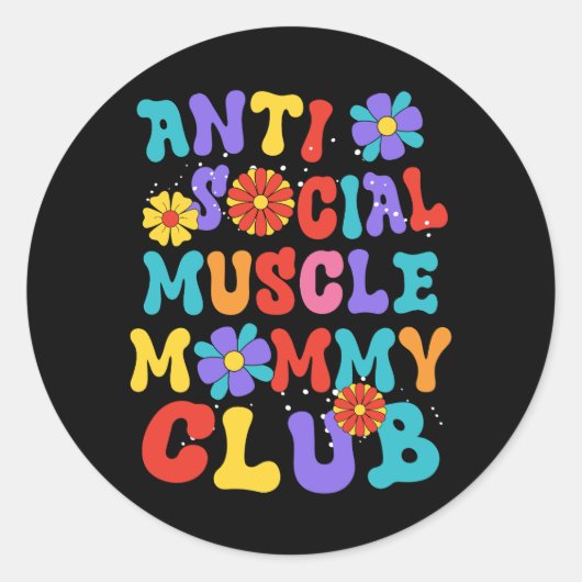 Anti Sociale Spier Mama Club Groovy Pump Hoesje Gy Ronde Sticker (Voorkant)