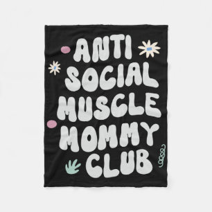 Anti Sociale Spier Moeder Club Gym Grappige T-shir Fleece Deken