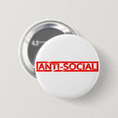 Anti-sociale stempel ronde button 5,7 cm (Voorkant /achterkant)