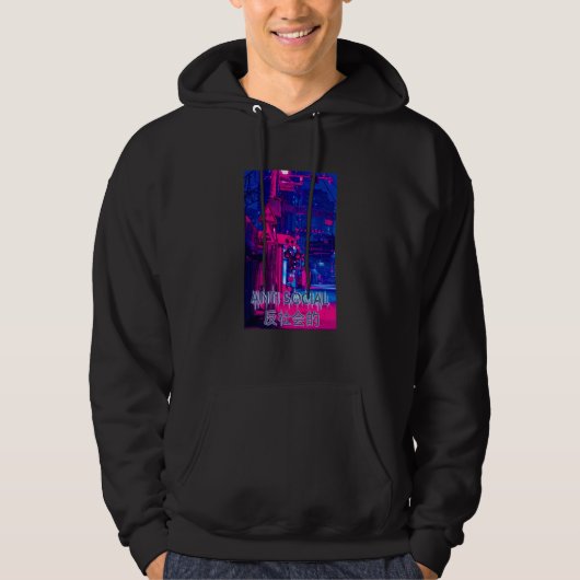 Anti-sociale streetslijtkleding, kleding, esthetis hoodie (Voorkant)