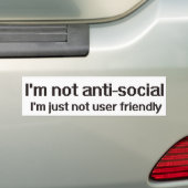 Anti-sociale Techie Geek Bumpersticker (Op auto)