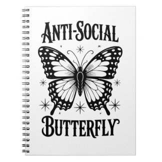 Anti-sociale vlinder asociaal introvert notitieboek