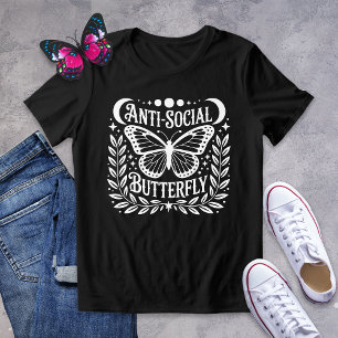 Anti-sociale vlinder gothic grafisch T-shirt