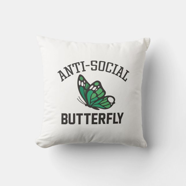 Anti-sociale vlinder kussen (Voorkant)