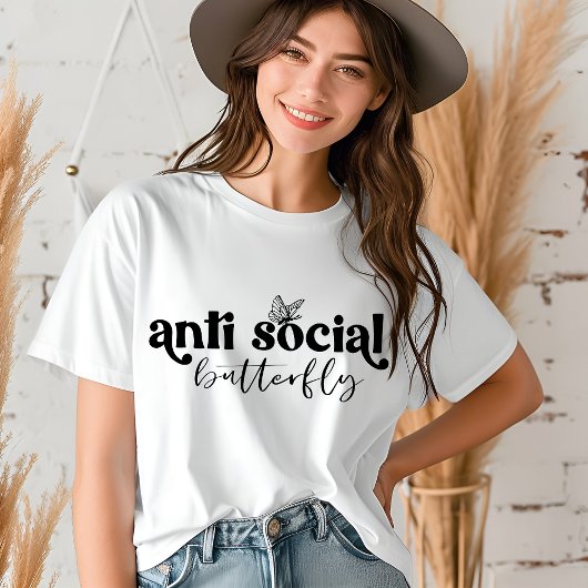 Anti sociale vlinder moderne typografie introvert Tri-Blend shirt