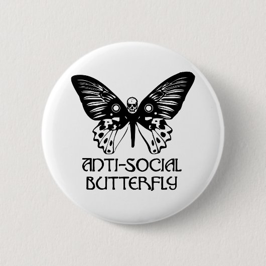 Anti-sociale vlinder ronde button 5,7 cm (Voorkant)