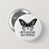 Anti-sociale vlinder ronde button 5,7 cm (Voorkant /achterkant)