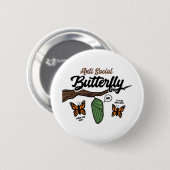 Anti sociale vlinder ronde button 5,7 cm (Voorkant /achterkant)