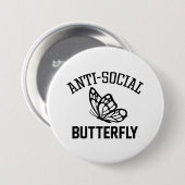 Anti-sociale vlinder ronde button 7,6 cm (Voorkant /achterkant)