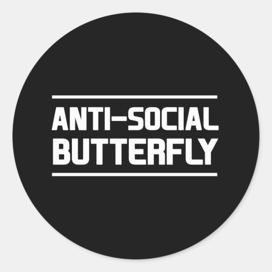 Anti-sociale vlinder ronde sticker (Voorkant)