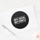 Anti-sociale vlinder ronde sticker (Envelop)