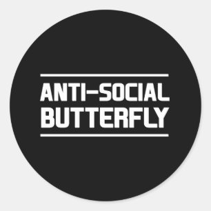 Anti-sociale vlinder ronde sticker