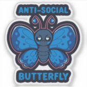 Anti-sociale vlinder sticker (Voorkant)