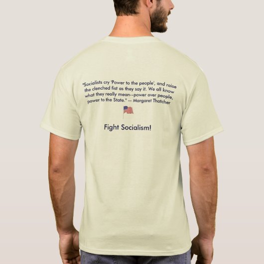 Anti-socialisme Margaret Thatcher T-shirt (Achterkant)