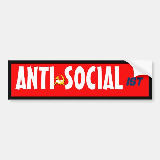 ANTI-SOCIAList Bumpersticker (Voorkant)