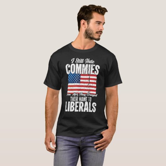 Anti-socialistische communist Pro America Patriott T-shirt (Voorkant volledig)