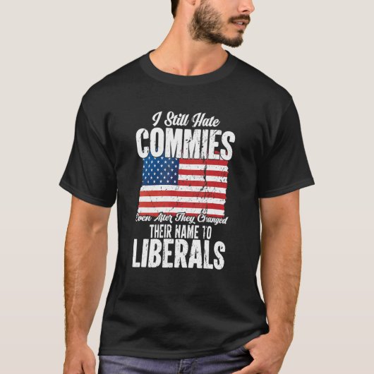 Anti-socialistische communist Pro America Patriott T-shirt (Voorkant)