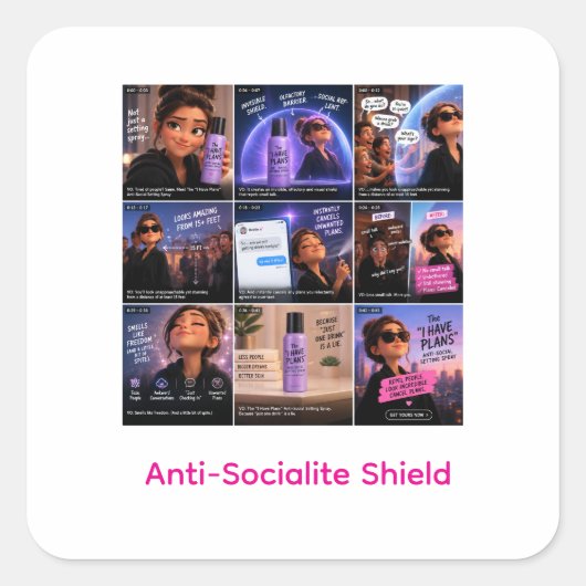 Anti-Socialite Schild Introvert Grappige Sticker (Voorkant)