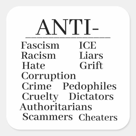 Anti- Sticker (Voorkant)