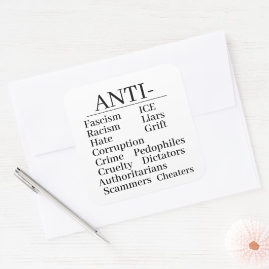 Anti-sticker Vierkante Sticker (Envelop)