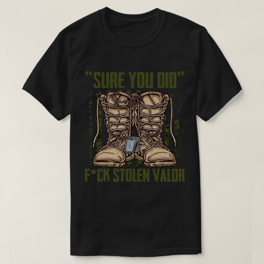 Anti Stolen Valor Camo Proud Militaire Veteraan Ca T-shirt (Design voorkant)