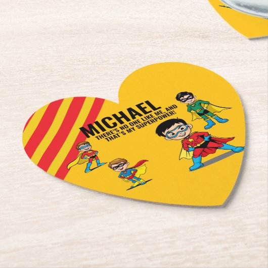 ANTI-STRESS KIDS HERO SUPERHERO POWER KARTONNEN ONDERZETTERS (Gekanteld)
