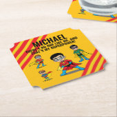 ANTI-STRESS KIDS HERO SUPERHERO POWER  KARTONNEN ONDERZETTERS (Gekanteld)