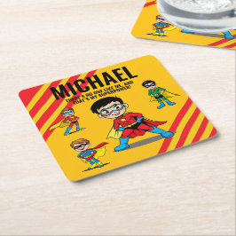 ANTI-STRESS KIDS HERO SUPERHERO POWER TEAM KARTONNEN ONDERZETTERS