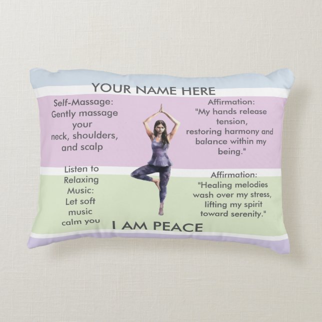 ANTI-STRESS RELAX CALM Meditation PEACE Accent Kussen (Achterkant)