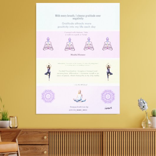 ANTI-Stress with every breath I choose gratitude Canvas Afdruk (Insitu (Woonkamer))