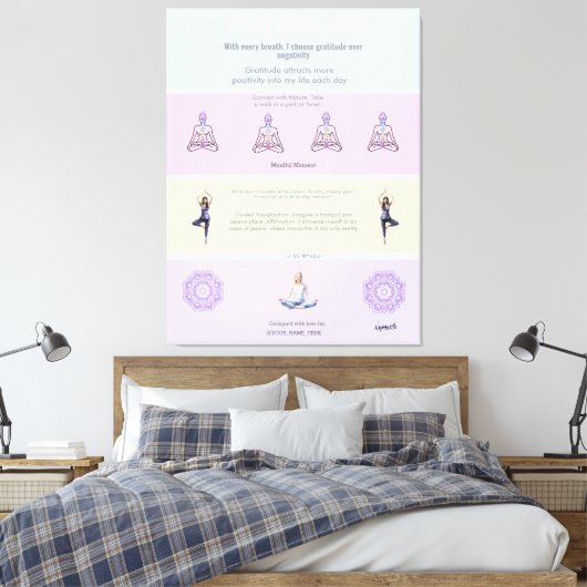 ANTI-Stress with every breath I choose gratitude Canvas Afdruk (Insitu (Slaapkamer))