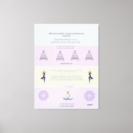 ANTI-Stress with every breath I choose gratitude Canvas Afdruk (Voorkant)