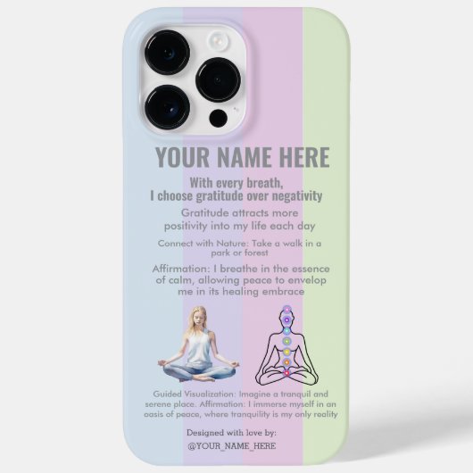 ANTI-Stress YOGA CHAKRA PEACE GRATITUDE Case-Mate iPhone Case (Achterkant)