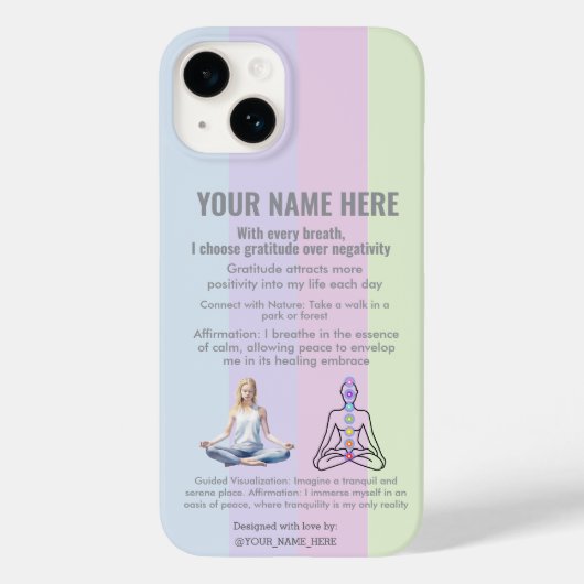 ANTI-Stress YOGA CHAKRA PEACE GRATITUDE Case-Mate iPhone Case (Achterkant)