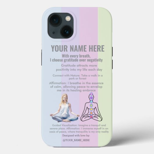 ANTI-Stress YOGA RELAX PEACE GRATITUDE Case-Mate iPhone Case (Achterkant)