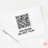 Anti-surveillance pantser - Malware Waarschuwing Vierkante Sticker (Envelop)