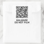 Anti-surveillance pantser - Malware Waarschuwing Vierkante Sticker (Tas)