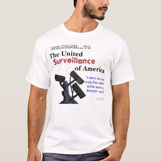 Anti-surveillancepolitiek protest t-shirt (Voorkant)