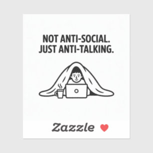 Anti-Talking - Grappige introverte Sticker