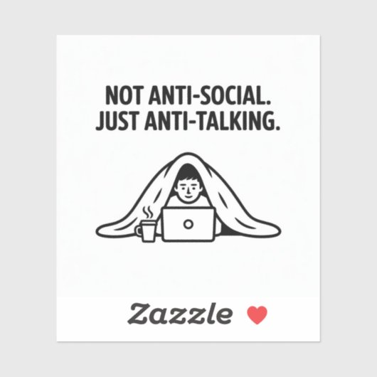 Anti-Talking - Grappige introverte Sticker (Vel)