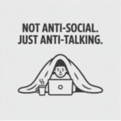 Anti-Talking - Grappige introverte Sticker (Voorkant)