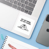 Anti-Talking - Grappige introverte Sticker (Laptop met iPhone)