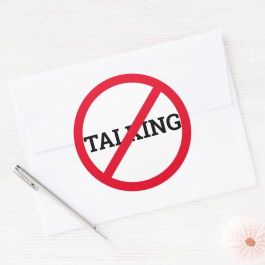 Anti-Talking Ronde Sticker (Envelop)