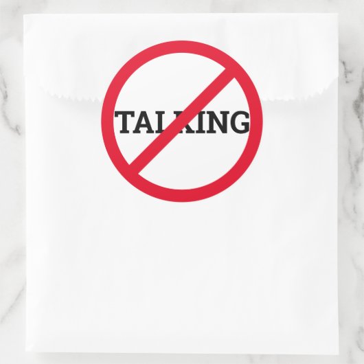 Anti-Talking Ronde Sticker (Tas)
